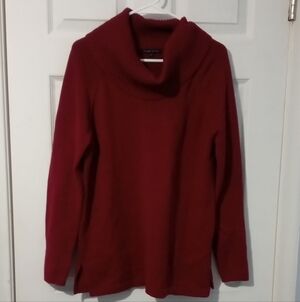JEANNE PIERRE Women's Deep Red Turtleneck Sweater